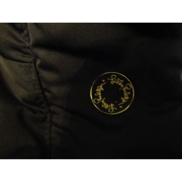 Lilly Pulitzer Isabelle Down Puffer Vest Womens Black Jacket Tropical Lining XS - Picture 11 of 14